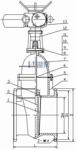 z945X-10q DN500電動明桿軟密封閘閥生產(chǎn)商